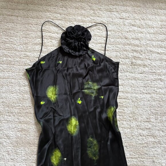 RODARTE - Floral-Appliquéd Silk Maxi Slip Dress - Picture 2 of 8